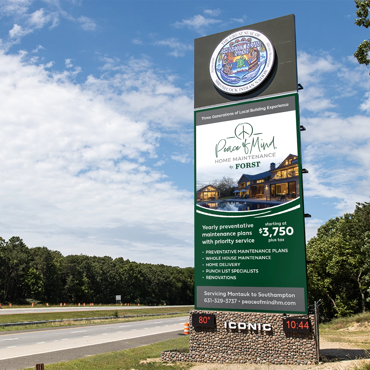 Peace Of Mind Digital Billboard Advertisement Design